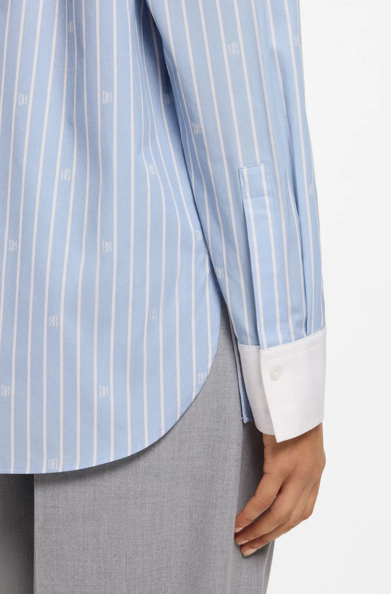 HUGO  Oversized-fit blouse with stacked logos for Women | Best Price UAE